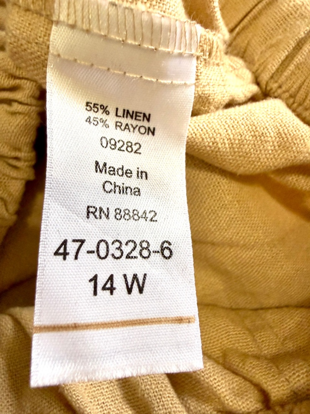 ellos Cropped Drawstring Linen-Rayon Blend Pants in Tan - Picture 5 of 5